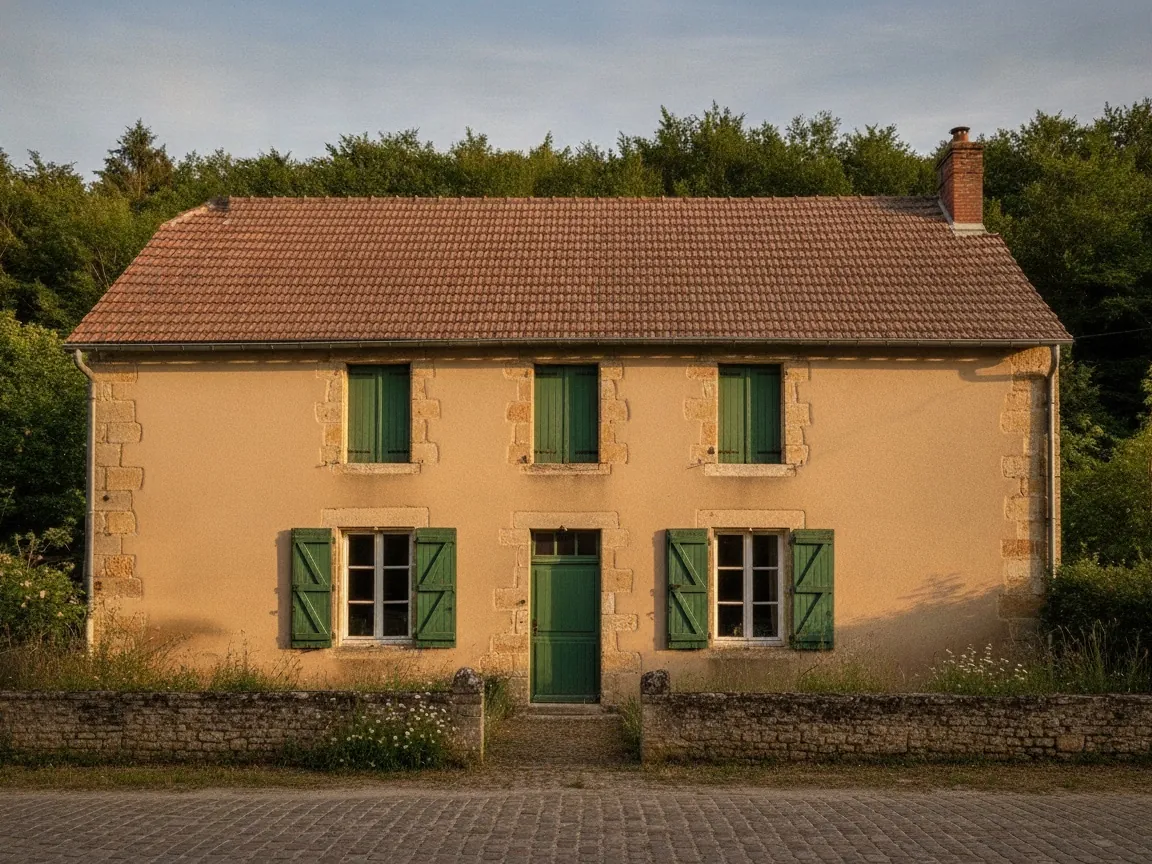La même maison, toit en tuiles mécaniques rouge vieilli